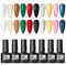 COSCELIA Kit Semipermanente Unghie,10 Couleurs Vernis Semi Permanent Set Soak Off UV/LED Vernis à Ongles Rouge fonc, Vert, Or, Argent brillant,pour Nail Art Manucure,7ML