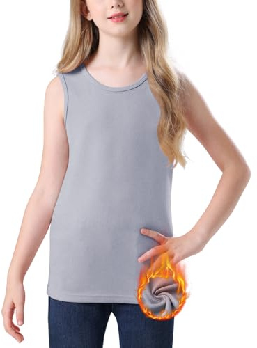WOWENY Débardeur Thermique Unisexe pour Enfants, Chaud et Chaud, en Microfibre Polaire, sans Manches, pour Filles et Adolescents