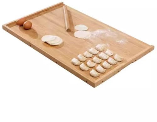Tabla de cortar grande de madera con mango de labios y ranura para jugo, tabla de trinchar con bordes de tres lados para carne, verduras, barbacoa, pavo, 50 cm
