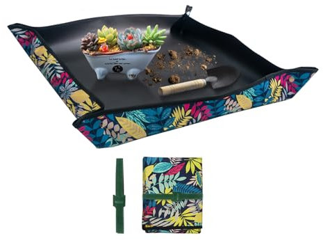 Nwvuop Waterproof Repotting Mat for Indoor Plants, 26.8× 26.8 Inches Planting Mat Portable Planting Potting Tray Gardening Gifts for Plant Lovers