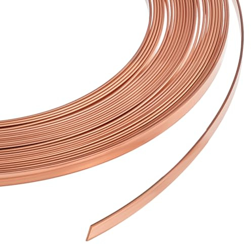 BENECREAT Filo di Rame Puro Piatto Da 6m, Filo per Castone Piatto Largo 2.5mm,Filo per Gioielli Resistente All'Ossidazione per La Creazione di Gioielli Fai Da Te