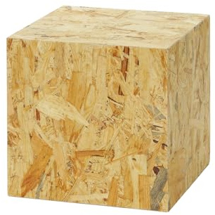DECORATIVO Dekorativ pelare OSB, blompelare för vardagsrum, växtställ, dekorativ piedestal, loftdesign, stabil bas, naturligt utseende, 30 x 30 x 30 cm