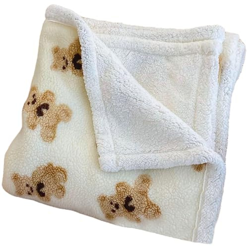 Licsaliwe Manta Reversible de Osito de Peluche, Acogedor Lanzamiento cálido y Esponjoso, diseño de Animales Lindo para sofá de Cama con sofá, tiros Decorativos para Adultos para niños/ 28x39 Pulgadas