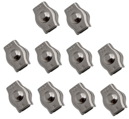 POPETPOP 10 Piezas Mandril De Acero Inoxidable Unidades De Abrazaderas Para Cable De Acero Prácticos y Duraderos Para Sujetar
