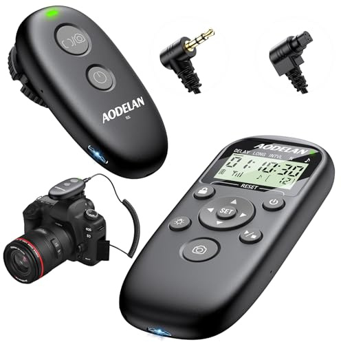 Aodelan - Disparador remoto recargable para cámara Canon con temporizador de intervalos, control remoto inalámbrico para Canon Rebel T7, T6, T3i, R5 Mark II, R6 II, R8, R10, RP, SL2, SL3, 6D II