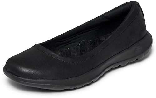 Skechers Women's Go Walk Lite - Gem Closed Toe Ballet Flats, Black Black Textile Trim Bbk, 5 UK