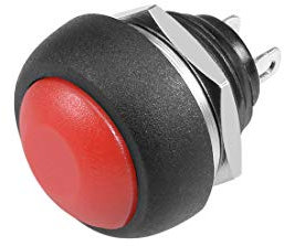 sourcing map 2Pcs,12mm Red Momentary Push Button Switch Round Flat Button SPST NO