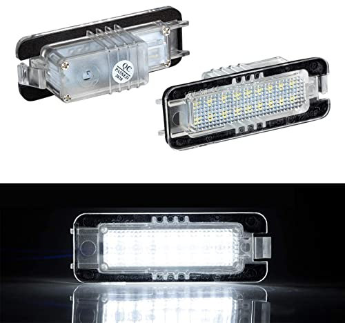 OZ-LAMPE LED Luz de matrícula para V-W Polo 9N 6R Passat 3C B6 CC GOLF4 GOLF5 GOLF6 GOLF7 Lupo Scirocco Phaeton NEW Beetle II EOS, Luz de la Placa del Auto 2 Piezas 18 * 2835 SMD Canbus