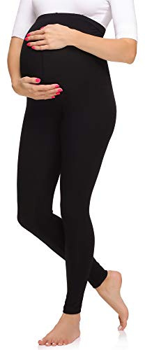 Merry Style Leggins Premamá Pantalones Largos de Mujer Mallas largas de Embarazo Pantalones para mujer embarazada MS10-297 (Negro, M)