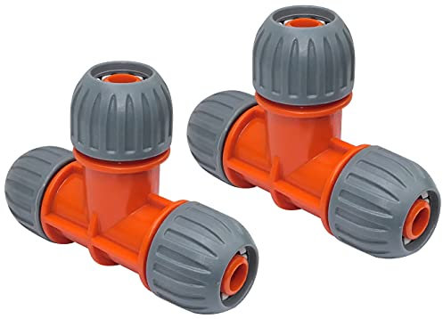 AERZETIX - C48610 - Lot de 2 Connecteurs de Tuyau d'arrosage en ''T'' 13mm à 3 Voies - raccord Rapide pour tuyaux d'irrigation - coupleur d'accouplement en Plastique