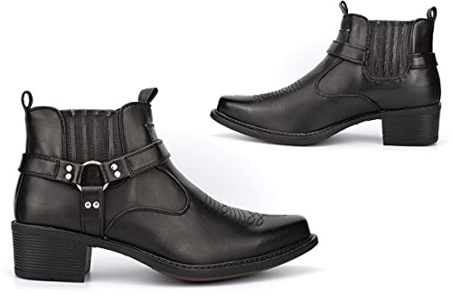 Mens Cowboy Boots Mens Ankle Boots Western Boots Mens Boots Mens Black Boots Mens Heel Boots Biker Boots Mens Pull Up Boots Mens Pull On Boots Black