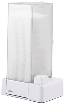 JENPECH Automatic Cotton Pad Dispenser, Storage Box Detachable Dust-Proof Rectangular Reusable Plastic Auto Cotton Pad Dispenser Household Supplies White 1