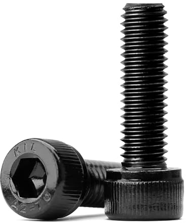 (10 Pièces) Vis Cylindriques à Tête Cylindrique M6x60mm en Acier Inoxydable 304 Oxyde Noir à Tête Cylindrique Avec Hexagone Complet Filetage