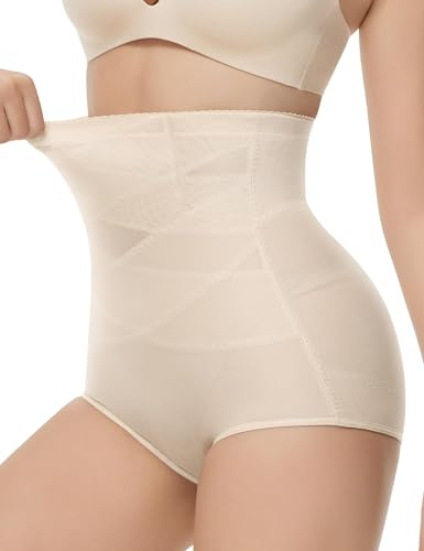 KLVEE Shapewear magkontroll underkläder hög midja gördel kroppsformare rumplyftande trosor för kvinnor