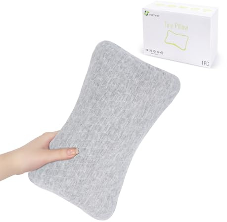 Vocheeer Petits Coussins pour le Sommeil, 28 x 18 cm Mini Oreiller de Voyage, Petits Coussins pour le Cou, le Poignet, le Lombaire et le Genou, Coussin pour Animaux, Coton, Lavable en Machine, Gris