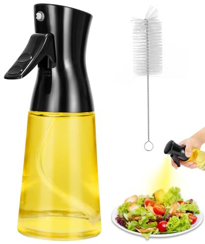 Toaren Spruzzino Nebulizzatore Olio,180 ml Spruzzatore Olio Spray Cucina con Pennello,Dispenser per Olio e Aceto,Spruzzatore Dispenser per Olio,Spruzzatura Potente,Ampia Gamma per Domestico,Grigliate