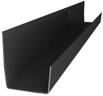 Renoplast® RK65 Canalones de aluminio, 200 cm Grafito Rectangular, canalón de desagüe de tejado Perfiles de chapa, caseta de jardín Aparcamiento techado Terraza