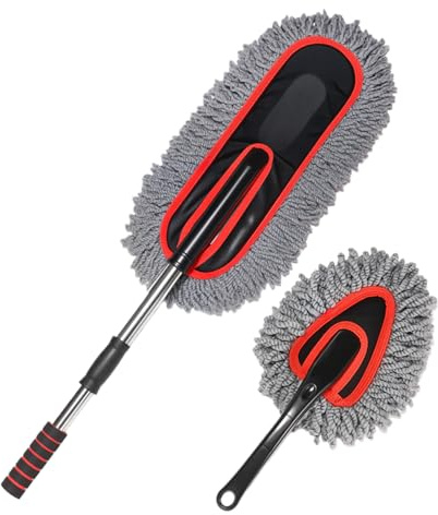 Sionhiuo Brosse De Lavage Voiture, Époussetage Efficace sans Rayures, Double Longueur Réglable sans Rayures - Accessoires Doux pour Entretien Extérieur et Détail Automobile