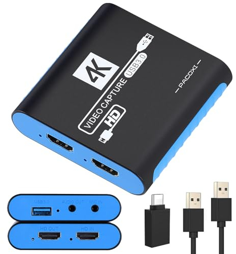 Capture Card for Nintendo Switch 2, Switch 1, OLED, Steam Deck, PS4, PS5, Xbox, USB3.0 1080P 60FPS Streaming, 4K@30Hz HDMI Passthrough, Plug and Play, Compatible with OBS,YouTube,TikTok, Mac,Windows