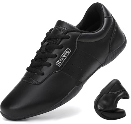 Kvwqoty Chaussures Cheerleader Cheerleading Shoes Cheer Sneakers de Danse Basket de Danse Femme Enfant Yoga Compétition Teen School Base Girls Noir 39
