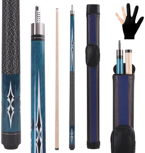 Teekerwan 58 Inch 19oz/20oz Maple Billiard Stick Pool Cue Set 13mm Tip, Hardwood Canadian Maple Professional Billiard Pool Cue Stick (19OZ with Case)
