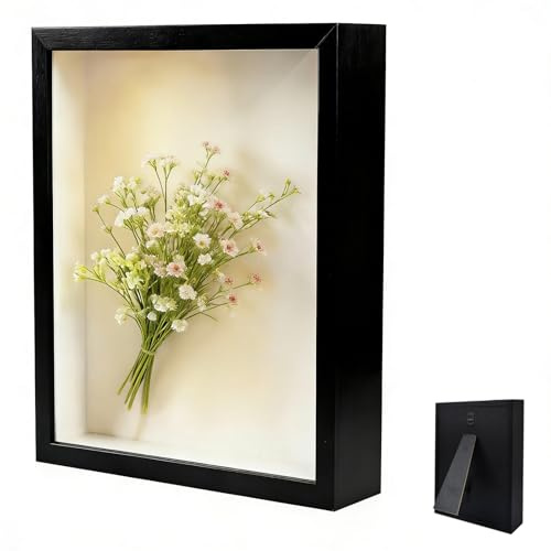 HXXWEUS bildram för fyllning, 10 x 15 cm, djup bildram för fyllning, med transparent akrylplatta, rektangel ram djup 3 cm, 3D-objektram, för blommor, bröllopspresent, svart