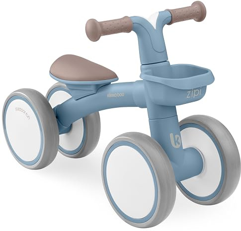 KikkaBoo Bicicleta Sin Pedales ZIPI, Correpasillos Bebé de 1 a 3 Años, Bicicleta Equilibrio, Bici Bebé con Canasta, Ajustable, Juguete para Niños, Azul