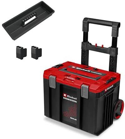Original Einhell E-Case L SEALED (sistema E-Case, max. 120 kg, antipolvere + resistente ai getti d'acqua, maniglia trolley, compatibile con Half Size E-Cases, espandibile, 44 x 40 x 36 cm)