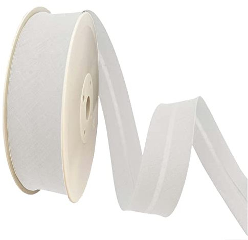 TEXTEX = 20 mm Breites Schrägband. 50% Baumwolle und 50% Polyester. Stück von 10m - (Weiss)