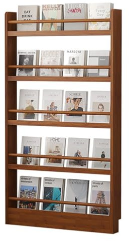 3-6 Tiers Children's Bookcases, Narrow-slit storage rack, Shelf behind the door for Bedroom,Study Living Room,kitchen,gift (Color : Brown, Size : 58 * 10 * 155cm)