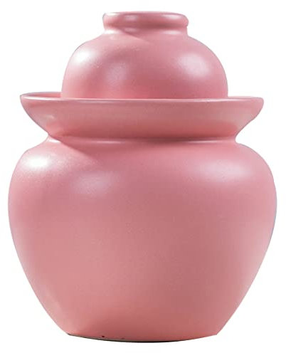 vaso di fermentazione. Vaso di decapaggio in vaso di coccio di fermentazione in ceramica tradizionale cinese con coperchio a tenuta d'acqua, grande Kimchi in ceramica addensata(Roze,10KG)