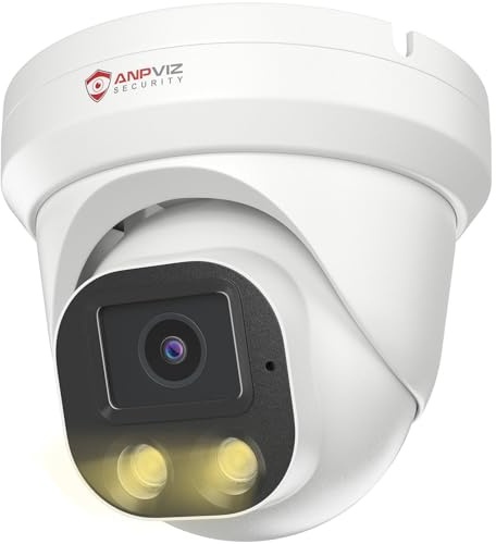 Anpviz 4K 8MP Outdoor PoE IP Surveillance Camera, IA Personnes/Véhicules, 30m Vision Nocturne Couleur à Double Lampe Intelligente, Micro Intégré, Entièrement Métallique, 2.8mm, sans Adaptateur, IP66
