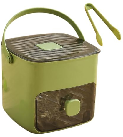 Bandeja de cubitos de hielo con tapa y contenedor, portavasos de hielo de gran capacidad de doble capa reutilizable - Equipo de cocina de campamento de alimenticio, utensilios de cocina y gadget