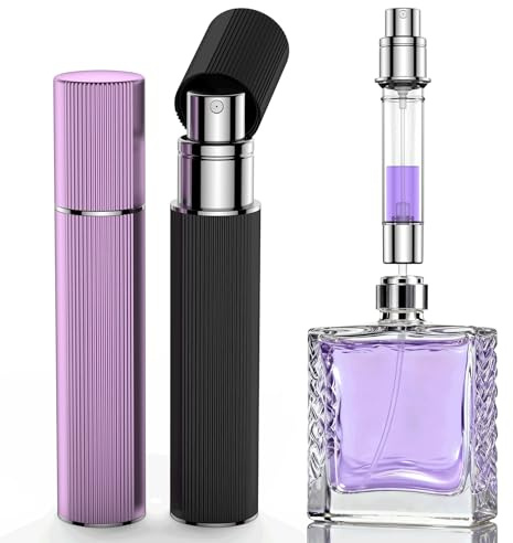 Smity Parfümzerstäuber Nachfüllbar, 8ml Aluminium Parfüm Zerstäuber 2 Stück, Leer Reise Parfümzerstäuber für Damen und Herren