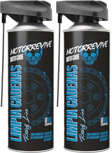 Motorrevive Nettoyant de Chaînes Racing Line pour Motos de Compétition 510 ML. Nettoyage Profond et Rapide sans Corrosion. Formule Professionnelle pour Motos Sportives et de Haute Vitesse (Lot de 2)