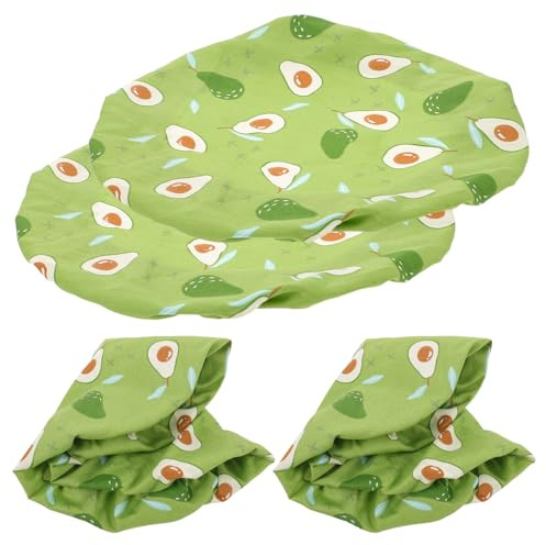SHOWERORO Tapas Reutilizables de Tela Elástica Verde para Recipientes de Cocina y Fermentación de Pan, 4piezas Cubiertas Versátiles y Ecológicas para Picnic y Almacenamiento