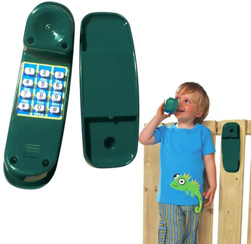 Telefono giocattolo di simulazione per bambini, accessorio educativo per casetta da gioco con pulsanti digitali dai 3 anni in su, 8, 5 pollici, verde