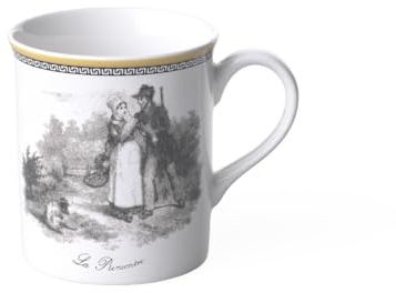 Villeroy und Boch Audun Chasse Kaffeebecher, 300 ml, Höhe: 9,1cm, Premium Porzellan, Weiß/Bunt