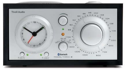 Tivoli Audio Model Three BT - AM/FM Clock Radio with Bluetooth - Black Ash/Silver