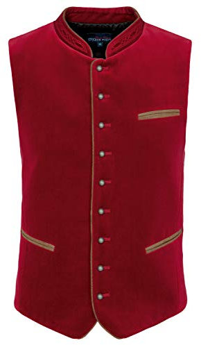 Stockerpoint Herren Trachtenweste Weste Ricardo, Gr. Medium (Herstellergröße: 48), Rot (dunkelrot dunkelrot)