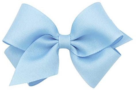 Wee Ones Girls' Plain Wrap Classic Grosgrain Hair Bows on a WeeStay No-Slip Hair Clip, Handmade, Small, Millennium Blue