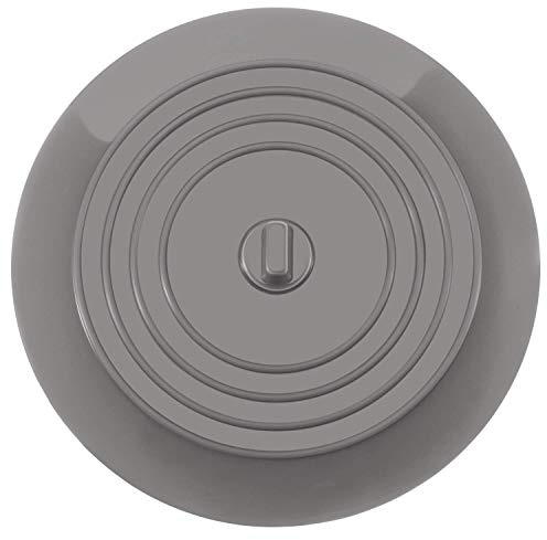 Silikonbadproppar i silikon diskbänkslock 15,3 cm diameter för kök, badrum och tvättstugor universell avloppsplugg (1 st, grå)