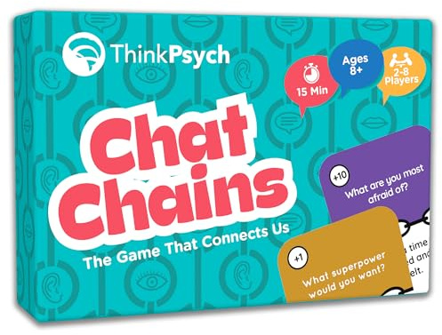 ThinkPsych Chat Chains - The Game That Connects Us | Social Skills Games | Therapy Games for Teens and Kids | Ages 8-99 | Therapy Conversation Cards | 15 Mins Playtime