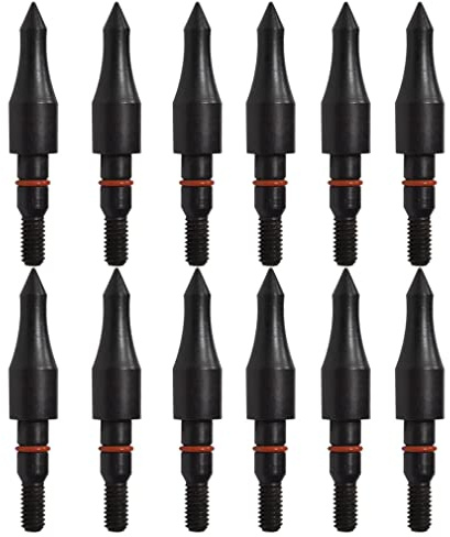 Field Points arrowheads 125 Grains Archery Field Points, 5/16 Steel Screw in Archery Field Tips and Broadheads (1 Dozen 12 PCS)