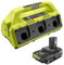 Ryobi RC18640 18 V ONE+ 6-Port Ladestation + 2,0 Ah Akku