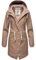 Navahoo Damen Übergangsjacke Regenmantel wasserdicht lang mit Kapuze Tropical Stormoo Taupe Gr. L