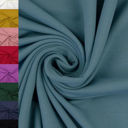 MAGAM-Stoffe Elias Sweatstoff uni innen angeraut und weich Meterware ab 50cm (23. Rauchblau)