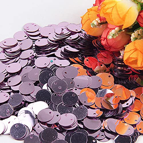 Pailletten-Pailletten 10 mm 15 mm 20 mm 25 mm Große flache runde Kante Loch lose Pailletten für Carfs Kinder tanzen DIY Dekoration Pailletten 10 g-lt lila, 20 mm 10 g
