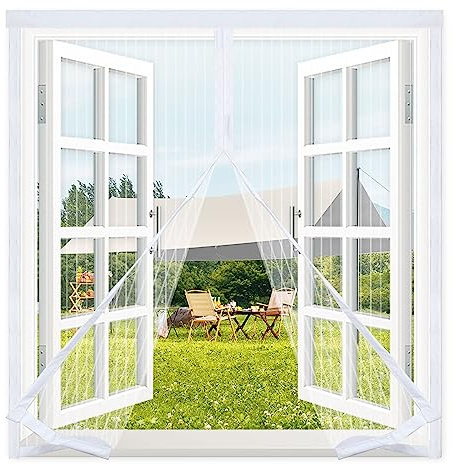 Zanzariere Magnetica per Finestre,105x115cm Tenda Zanzariere Magnetiche per Porte Finestre,Magneti Rete Anti Zanzare Insetti Traspirante,Facile da Installare Zanzariere Adesive per Finestre