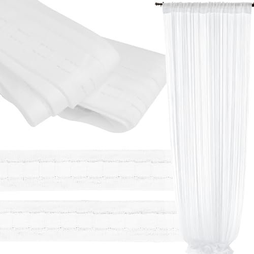 NUWIQ Gardinenband, Kräuselband, 50 m X 3 cm Polyester Gardinenband, Faltenband Falten, Gardinenband zum Aufnähen, Weiß